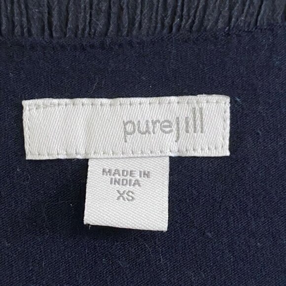 Pure Jill Textured mixed media dress, , Navy, Size XS - Picture 4 of 9
